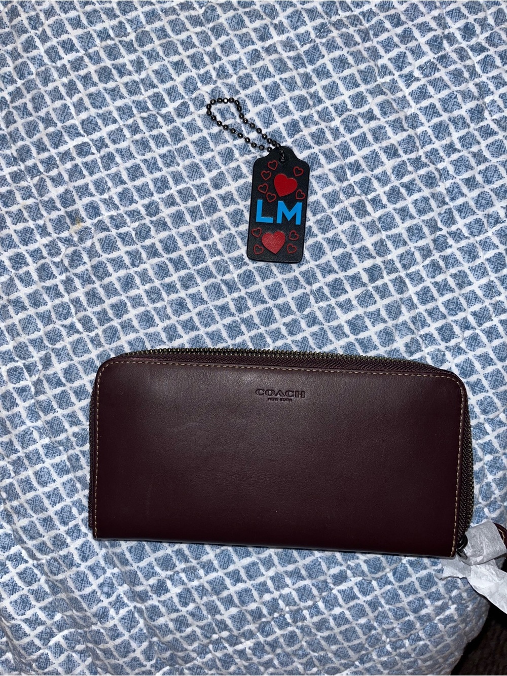 Coach Leather Zip Around Wallet -